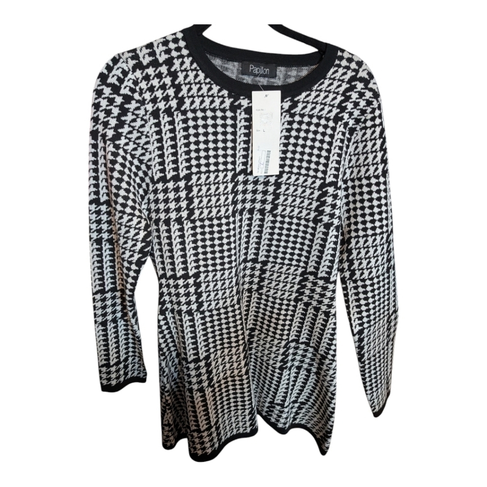 Papillon Houndstooth Sweater Dress | Large